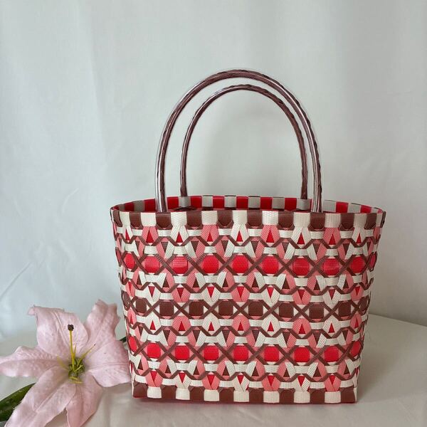 かごバッグ ハンドメイド PPバンドプラかご No25242