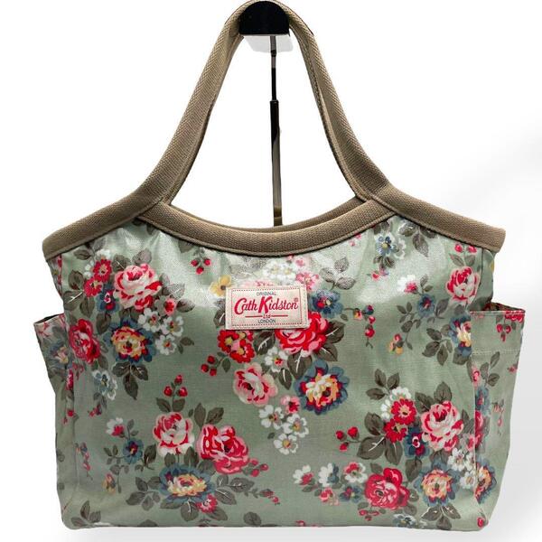 美品 Cath Kidson キャスキッドソン ハンドバッグ グリーン 花柄