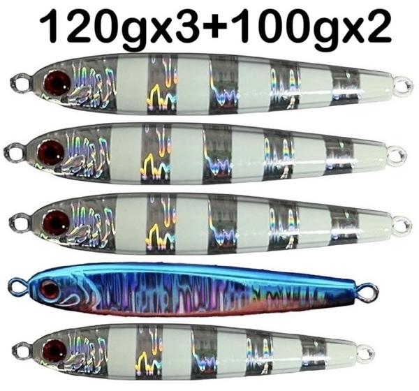 5本セット★色指定ok 100g 120g TGベイト風 ジグ 高比重 タングステン混合 5個セット ジギングに 青物 船 オフショア ジギング メタルジグ