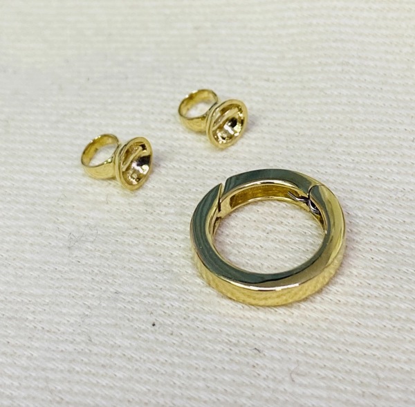 【S:10mm】K18YG WG バチカン パーツ ラウンド 繋ぎ 丸い コネクター 18K チェーンパーツ ペンダントパーツ クラスプ 18K YG 輪 丸