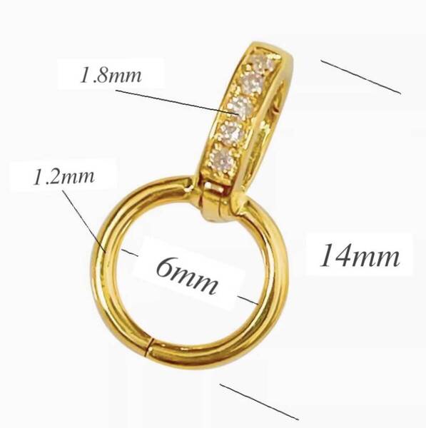 【大・ダイヤモンド】K18YG WG バチカン パーツ ロック付き ペンダントホルダー 18K チェーンパーツ ダイヤ クラスプ K18 YG 大きめ