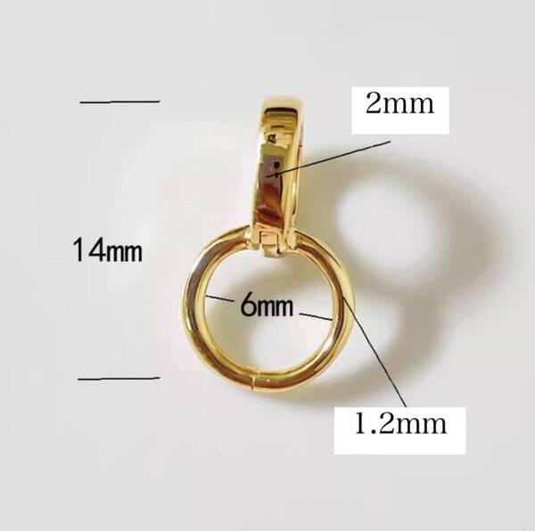 【大・鏡面】K18YG WG バチカン パーツ ロック付き チャーム留め 18K チェーンパーツ ペンダントパーツ クラスプ 爪ロック K18 YG 大きめ