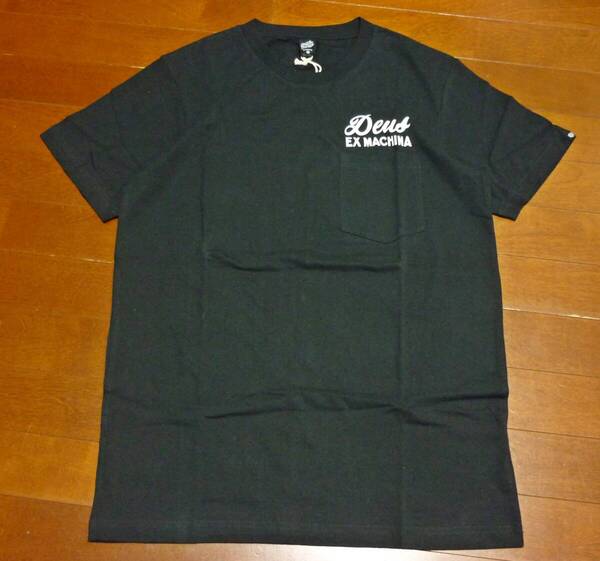 DEUS EX MACHINAデウスエクスマキナ★プリントロゴ半袖Tシャツ★レギュラーフィット★黒メンズM~L