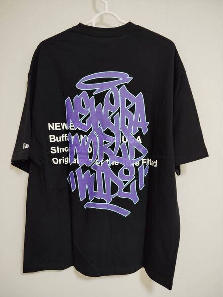 新品NEWERA (ニュ−エラ) 半袖TシャツOS CT TEE TAGGING LOGO オーバーサイズビックシルエットLブラック黒