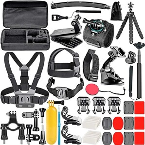 新品50 in 1 アクションカメラ アクセサリーキット GoPro Hero 12 11 10 9 8 7 6 5 4 GoPro Max GoPro Fusion Insta360 DJI Osmo Action