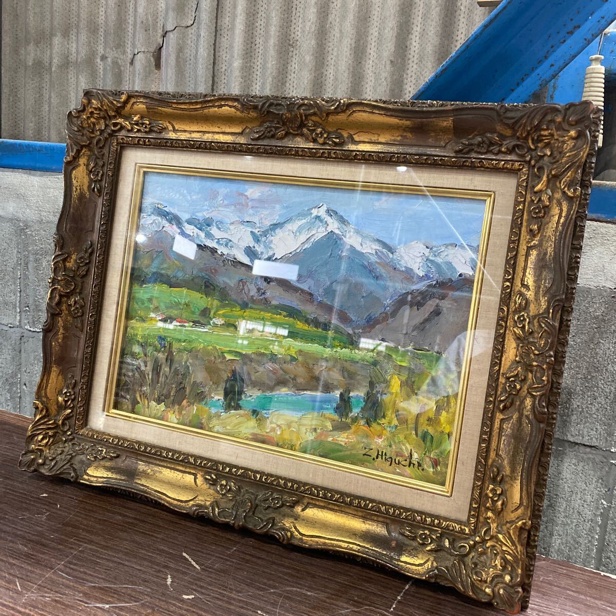 油彩画 ベニスの風景 樋口善一 絵画