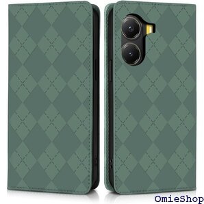 Xiaomi POCO X7 Pro ケース 手帳型 ンド機能付き マグネット内臓式 6.67インチ グリーン 2745