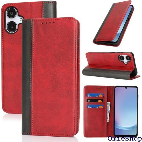 Galaxy A25 5G ケース サムスンGalax 機能 二つ折り 手作り おしゃれ 4色 レッド+ブラック 2815