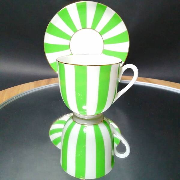 美品◆自宅保管 インペリアル ポーセレン デミ カップ&ソーサー ロシア IMPERIAL PORCELAIN ロモノーソフ ポーセリン