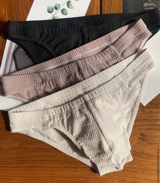 ビキニブリーフ ブリーフ パンツ ジャカード生地 3枚セット Lサイズ