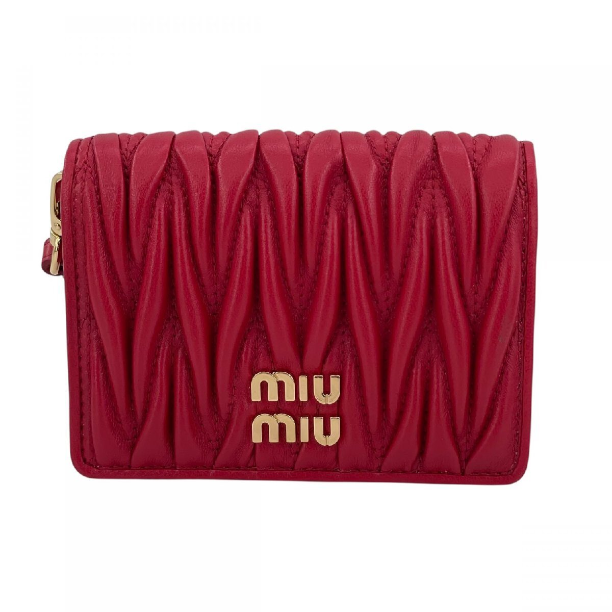 【中古】 MIU MIU ミュウミュウ マトラッセ カードケース 名刺入れ レザ