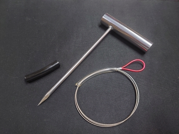 ステンレス〆具 6φ 神経締めワイヤー1.0㎜ セット ロング#ブリ ヒラマサ カンパチ ジギング タイラバ ステラ ソルティガ 締め具 神経締め