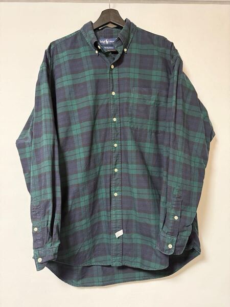 90s ラルフローレン RALPH LAUREN BIG OXFORD ビッグオックスフォード 裾ポニー ビッグシャツ BIG SHIRT 長袖シャツ BD ボタンダウン