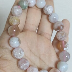 激安レア品質運気流れによく【カラー桜瑪瑙10.5mm】K2512ブレスレット