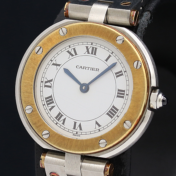 【稼動品】Cartier/カルティエサントスラウンド/QZ/OH済/レディース Yahoo!オークション -「カルティエ サントス ラウンド