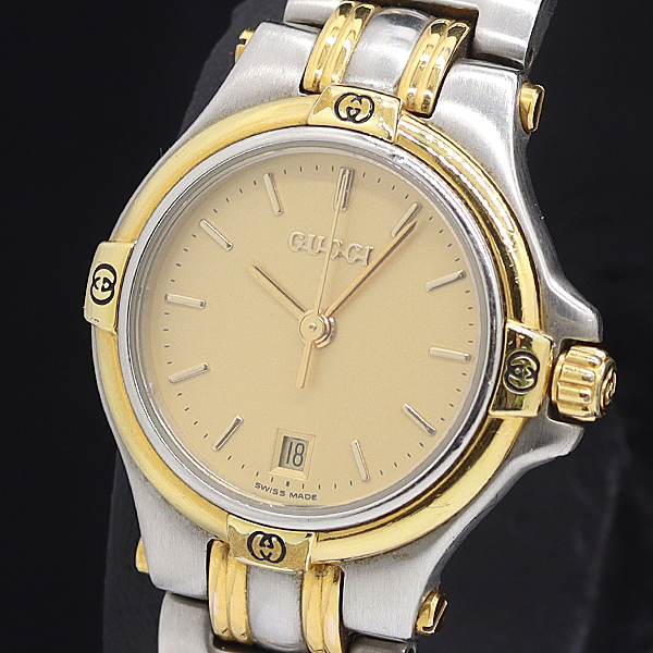 GUCCI 9040L コンビ ゴールド/シルバー 文字盤アイボリー レトロ Yahoo!オークション -「グッチ 9040l」の落札相場・落札価格