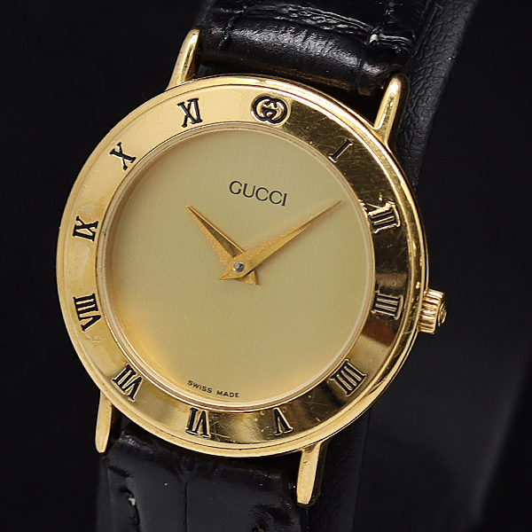 【電池交換済】GUCCI グッチ 3000.2.L 腕時計 レディース スモセコ Yahoo!オークション -「グッチ 3000.2.l」の落札相場・落札価格