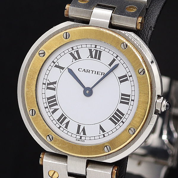 【稼動品】Cartier/カルティエサントスラウンド/QZ/OH済/レディース Yahoo!オークション -「カルティエ サントス ラウンド