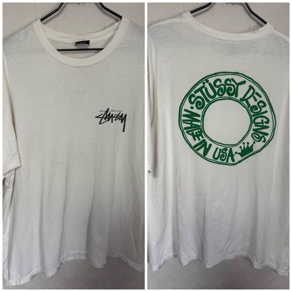 STUSSY ステューシー Tシャツ XLサイズ メキシコ製 白 ホワイト tee