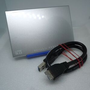 ◆一撃落札 外付けポータブルHDD 500GB IODATA HDPC-UT500S USB 3.0対応 USBケーブル付属 使用-11418時間 使用感有