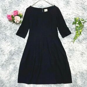 シビラ Sybilla 上品ブラックワンピース Mサイズ イタリア製生地