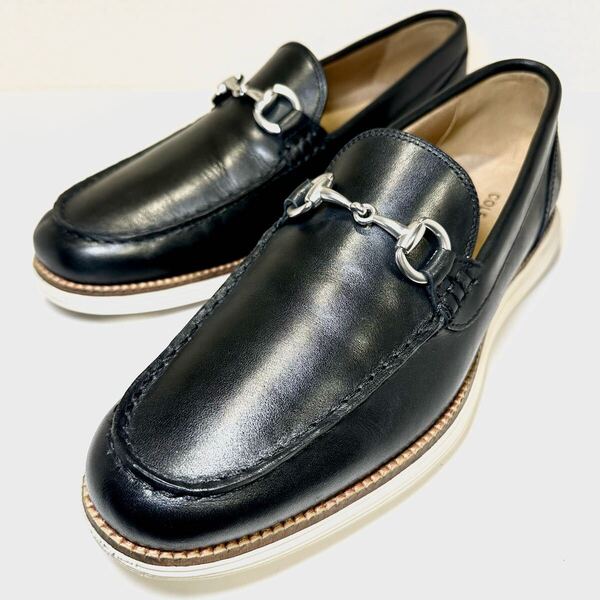 即決 /C23924/Cole Haan コールハーン/レザー/メンズ/革靴/ カヌー ビットローファー/ブラック/黒/スリッポン 8 Medium 25.5cm 紳士靴