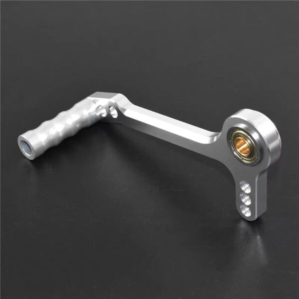 【シルバー】バイク汎用シフトペダル アルミペグ付き バックステップ補修用 リペアパーツ 部品 修理用 フットレバー シフトレバー