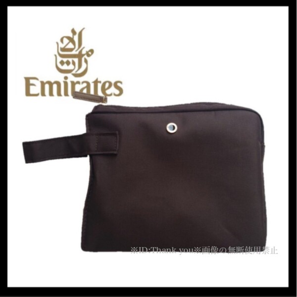 新品 未使用 Emirates エミレーツ航空 ビジネスクラス アメニティ マルチポーチ BVLGARI ブルガリ ブラウン Brown メンズ クラッチバッグ