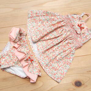 *美品!キッズ女の子momasongお花柄セパレート水着100センチくらい*