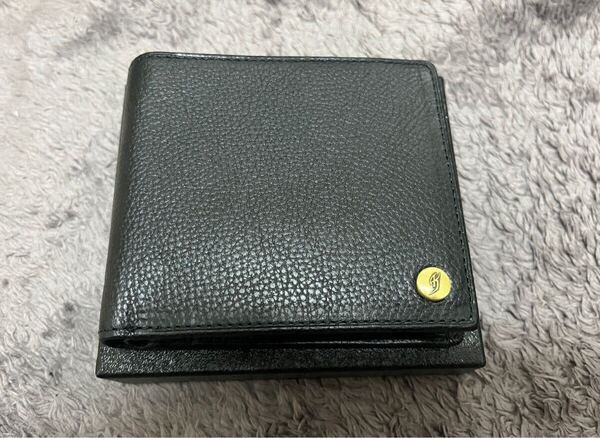 氷室京介 PJB 二つ折り財布 ロゴ入り レザー財布 オイルドレザー 黒 WALLET