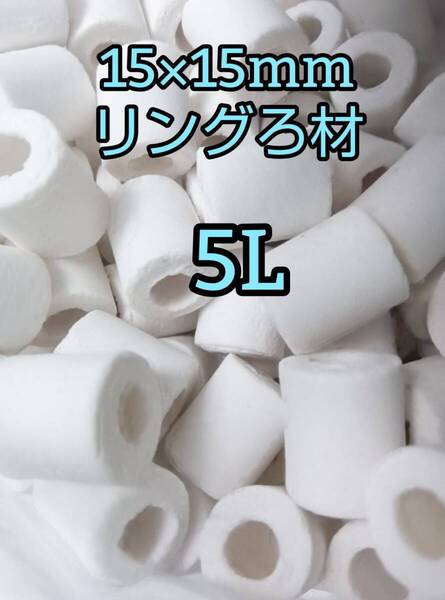 淡水海水両用 リングろ材 セラミックリング 15㎜ 5L アクアリウム 錦鯉 アロワナ グッピー ベタ 金魚 メダカ 熱帯魚 亀 ザリガニ
