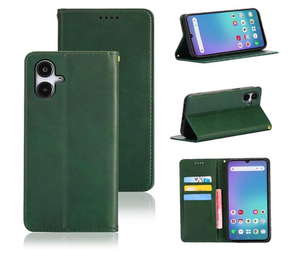 Galaxy A25 5G SC-53F SCG33 手帳型ケース スマホケース PUレザー カード収納 マグネット スタンド機能付き ダークグリーン ay-58