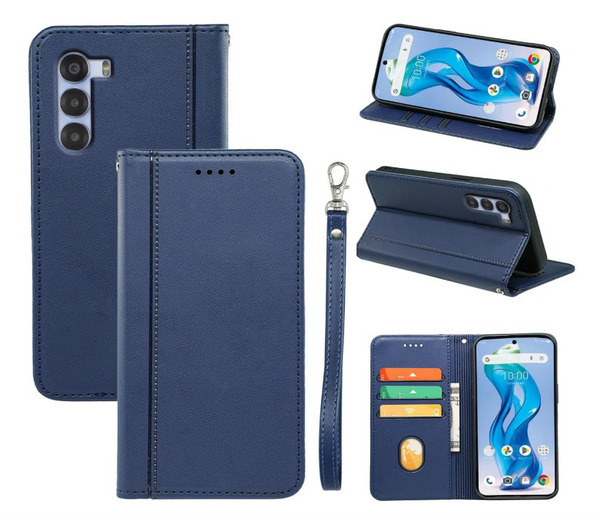 ZTE Nubia S 5G ケース 手帳型 puレザー 耐摩擦 耐衝撃 全面保護 マグネット式 スタンド機能 カード収納 手触りが良い ダークブルー ay-44
