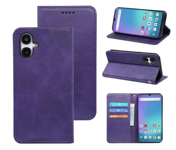 Galaxy A25 5G SC-53F SCG33 手帳型ケース スマホケース PUレザー カード収納 マグネット スタンド機能付き パープル ay-59