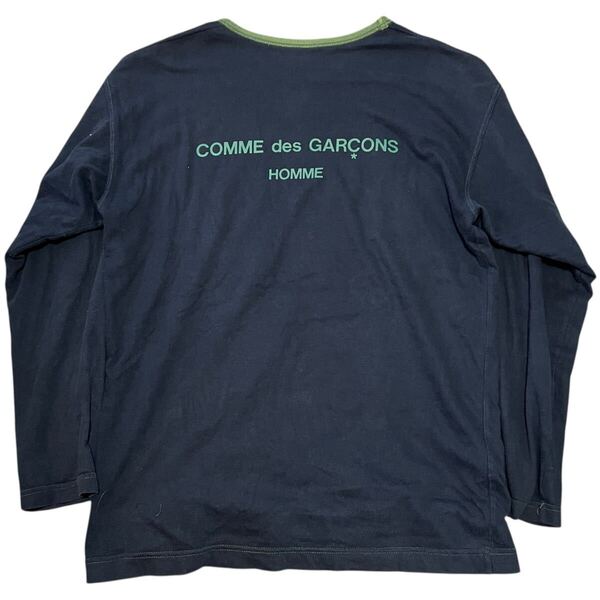 COMME des GARCONS HOMME リバーシブル レイヤード ロゴプリント 長袖Tシャツ コムデギャルソン