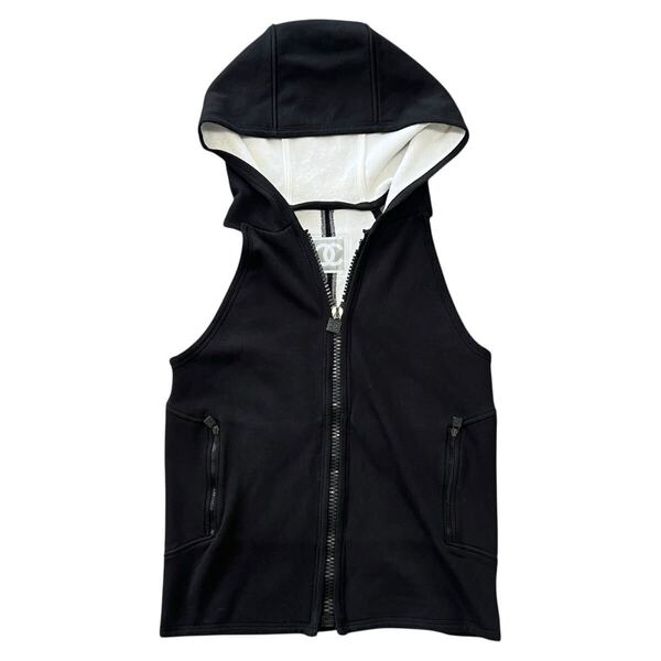 CHANEL Vintage 2004 ID Line Zip-up Hoodie Vest with Coco Logo Patch シャネル ヴィンテージ ジップフーディーベスト P23624V01520