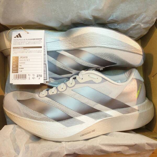 【美品/完売サイズ】Adidas/ Adizero EVO SL/ 27.0 cm/ シルバー/ アディダス アディゼロ エヴォ エボ エスエル