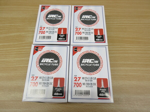 IRC 仏式チューブ/48mmロングバルブ 700x28-35C(28/35-622) 4本セット 新品