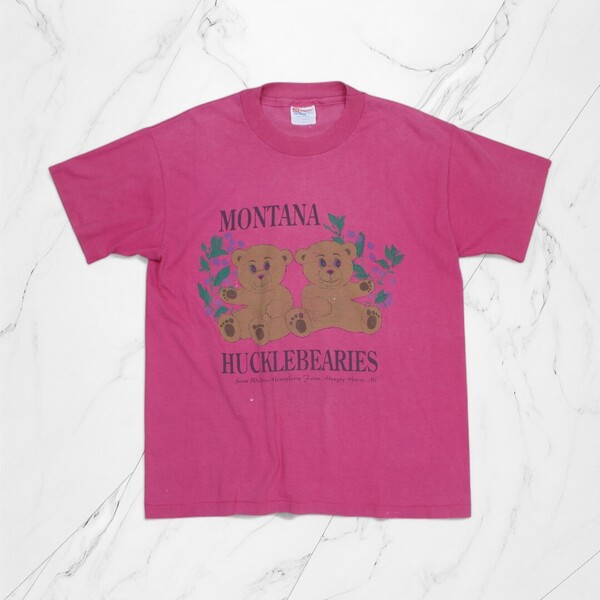 古着 90s USA製 HANES T-SHIRTS PINK Tシャツ シングルステッチ 半袖 【Vintage】