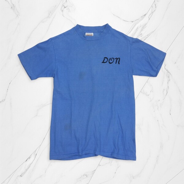 古着 80s USA製 HANES T-SHIRTS BEEFY TEE BLUE Tシャツ シングルステッチ 半袖 【Vintage】