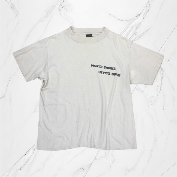 古着 80s USA製 ANVIL T-SHIRTS LIGHT BEIGE Tシャツ シングルステッチ 半袖 【Vintage】