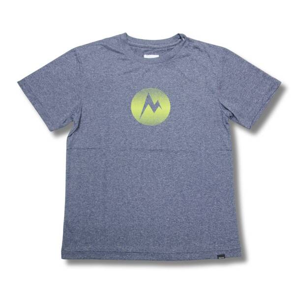即決☆マーモット MARK ロゴ 半袖Tシャツ DN/Mサイズ M ネコポス 速乾吸汗 UPF30 キャンプ ネイビー 紺 Marmot
