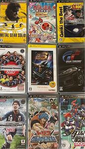 PSPまとめ売り9本セット動作未確認ダンボール戦機、グランツーリスモ、メタルギアソリッド等