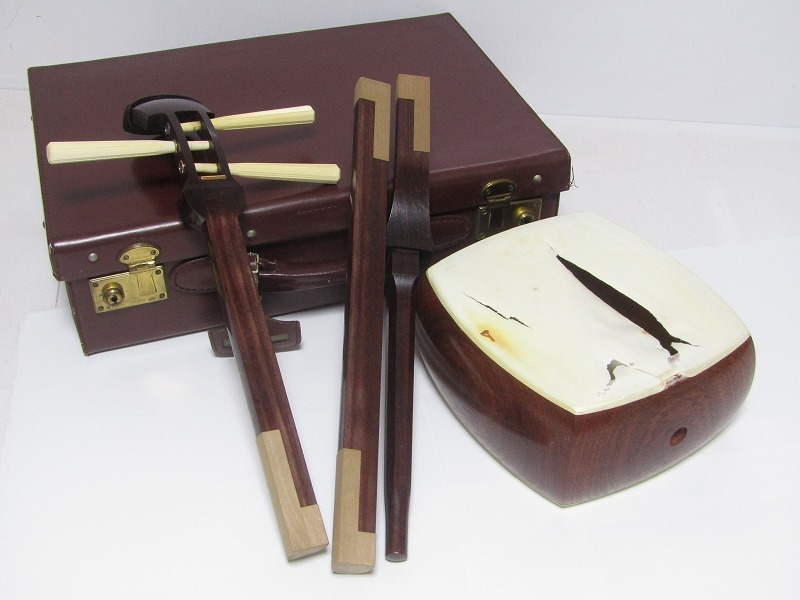 三味線 中古 銀細 子持ち 綾杉胴 和楽器 本体