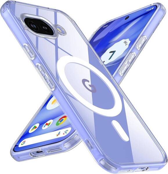 Google Pixel 9a 専用ハイブリッドケース クリア Magsafe対応 耐衝撃 ストラップホール付