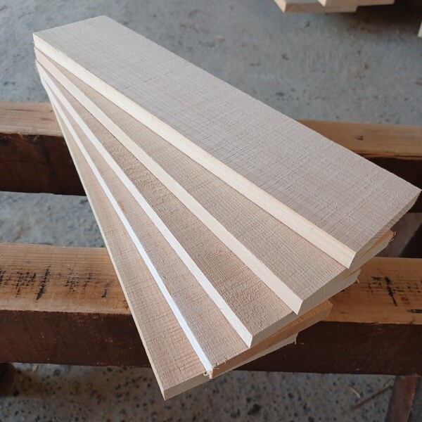 B-2008【39.3×8.5~9.5×1.5cm】 国産ひのき 【柾目】 板 5枚セット 看板 棚板 一枚板 無垢材 桧 檜 DIY