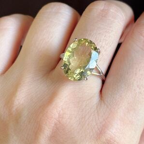 天然石 逸品シトリン s925銀のリング指輪(番号A4703)