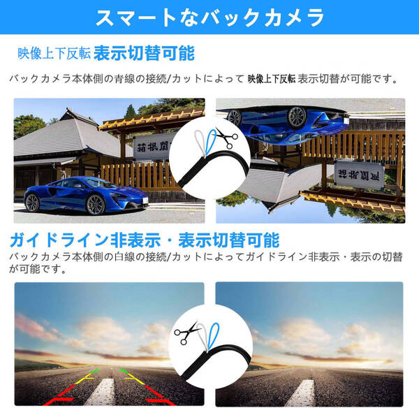 HD 170°超広角 リアカメラ 超強暗視 62万画素高画質 IP68防水53yf