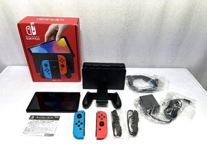 ▽NINTENDO 任天堂 SWITCH スイッチ 有機ELモデル HEG-001 HEG-S-KABBA (JAN) 中古・簡単な動作確認のみ▽012342
