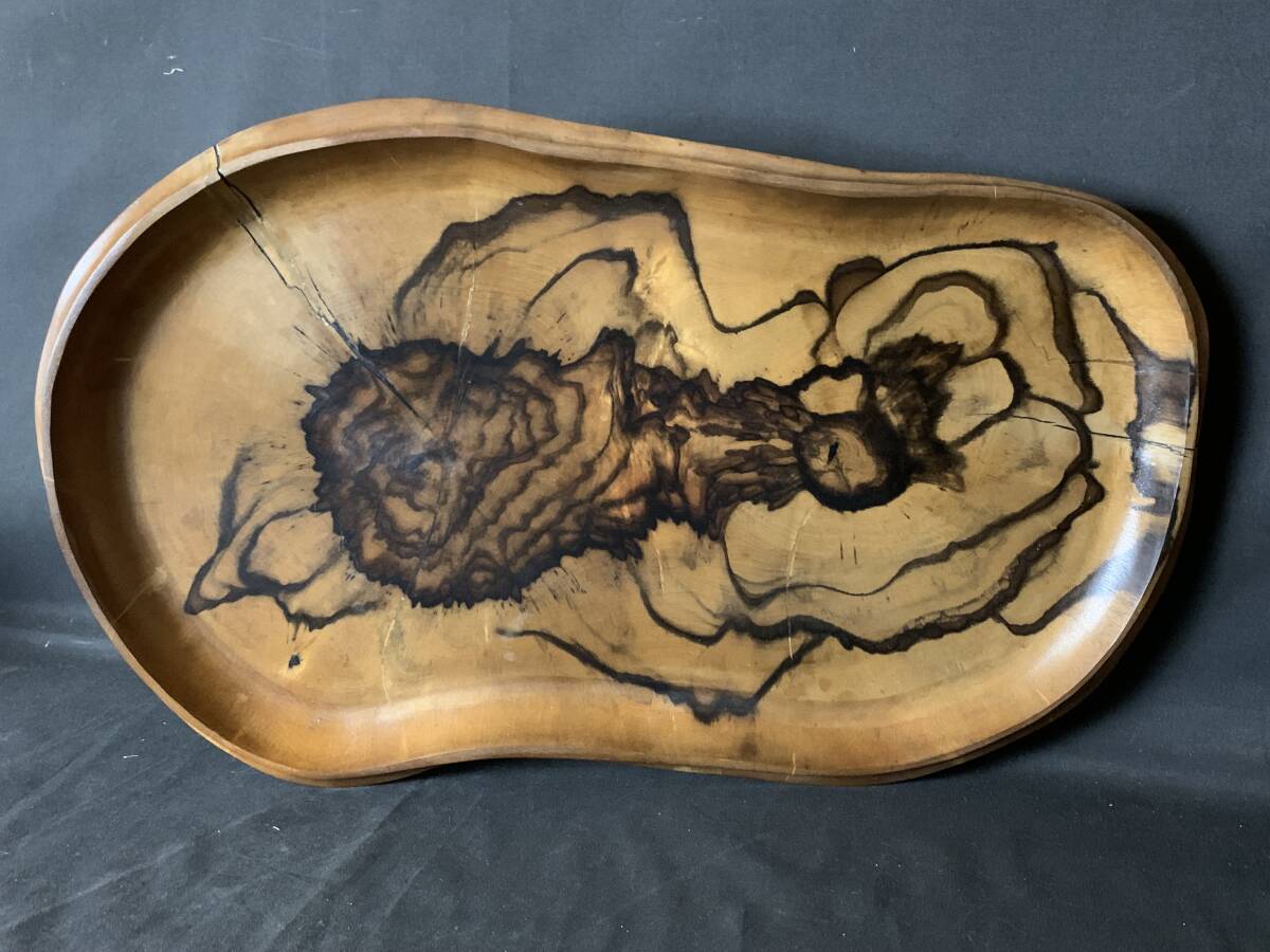 黒柿 煎茶盆 古材 銘木 茶道具 1客